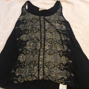 Love sam black metallic tank